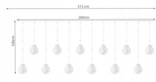 Vandeniui atspari lauko girlianda Lemputės burbulai, 108 LED, 5.15 m, šalta balta цена и информация | Гирлянды | pigu.lt