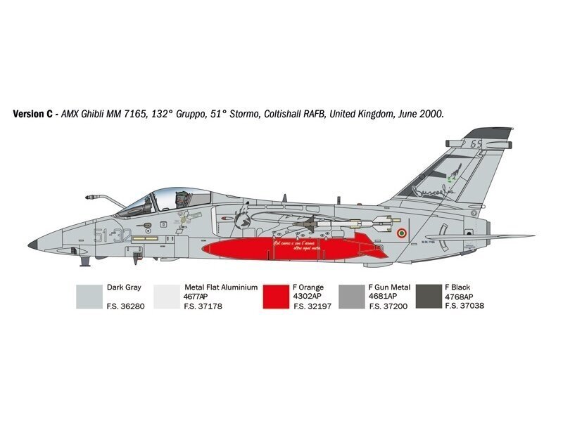 Konstruktorius Italeri AMX Ghibli Plane kaina ir informacija | Konstruktoriai ir kaladėlės | pigu.lt