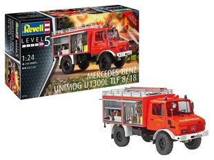 Сборная пластиковая модель. Revell - Mercedes-Benz Unimog U 1300 TLF 8/18, 1/24, 07512 цена и информация | Конструкторы и кубики | pigu.lt