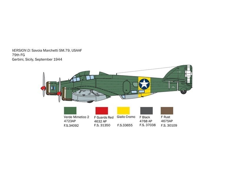 Konstruktorius Italeri Savoia-Marchetti SM.79 Sparviero Bomber version 1412 kaina ir informacija | Konstruktoriai ir kaladėlės | pigu.lt