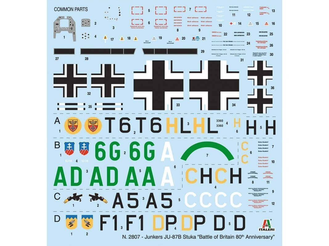 Konstruktorius Italeri Junkers Ju87B Stuka 2807 kaina ir informacija | Klijuojami modeliai | pigu.lt