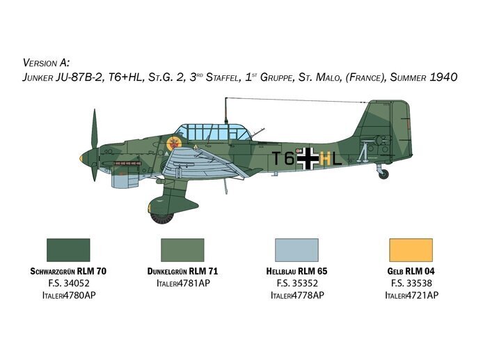 Konstruktorius Italeri Junkers Ju87B Stuka 2807 kaina ir informacija | Klijuojami modeliai | pigu.lt