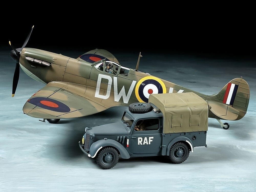 Surenkamas modelis Tamiya Supermarine Spitfire Mk.I & Light Utility Car 10HP Tilly Set, 1/48, 25211 цена и информация | Konstruktoriai ir kaladėlės | pigu.lt