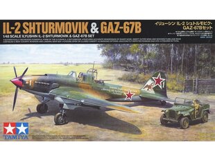 Surenkamas modelis Tamiya Ilyushin IL-2 Shturmovik & GAZ-67B Set, 1/48, 25212 kaina ir informacija | Konstruktoriai ir kaladėlės | pigu.lt