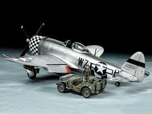 Surenkamas modelis Tamiya Republic P-47D Thunderbolt "Bubbletop" & 1/4 ton 4x4 Light Vehicle Set, 1/48, 25214 kaina ir informacija | Konstruktoriai ir kaladėlės | pigu.lt