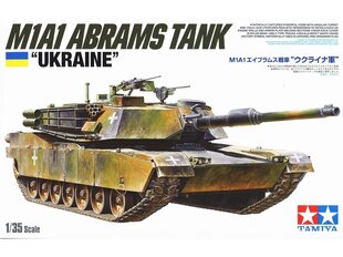 Surenkamas modelis Tamiya U.S. M1A1 Abrams Tank Ukraine, 1/35, 25216 цена и информация | Конструкторы и кубики | pigu.lt