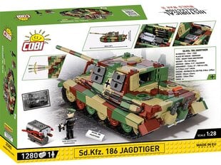 Konstruktorius Cobi Sd.Kfz. 186 Jagdtiger 1/28 2580, 1280 d. kaina ir informacija | Konstruktoriai ir kaladėlės | pigu.lt