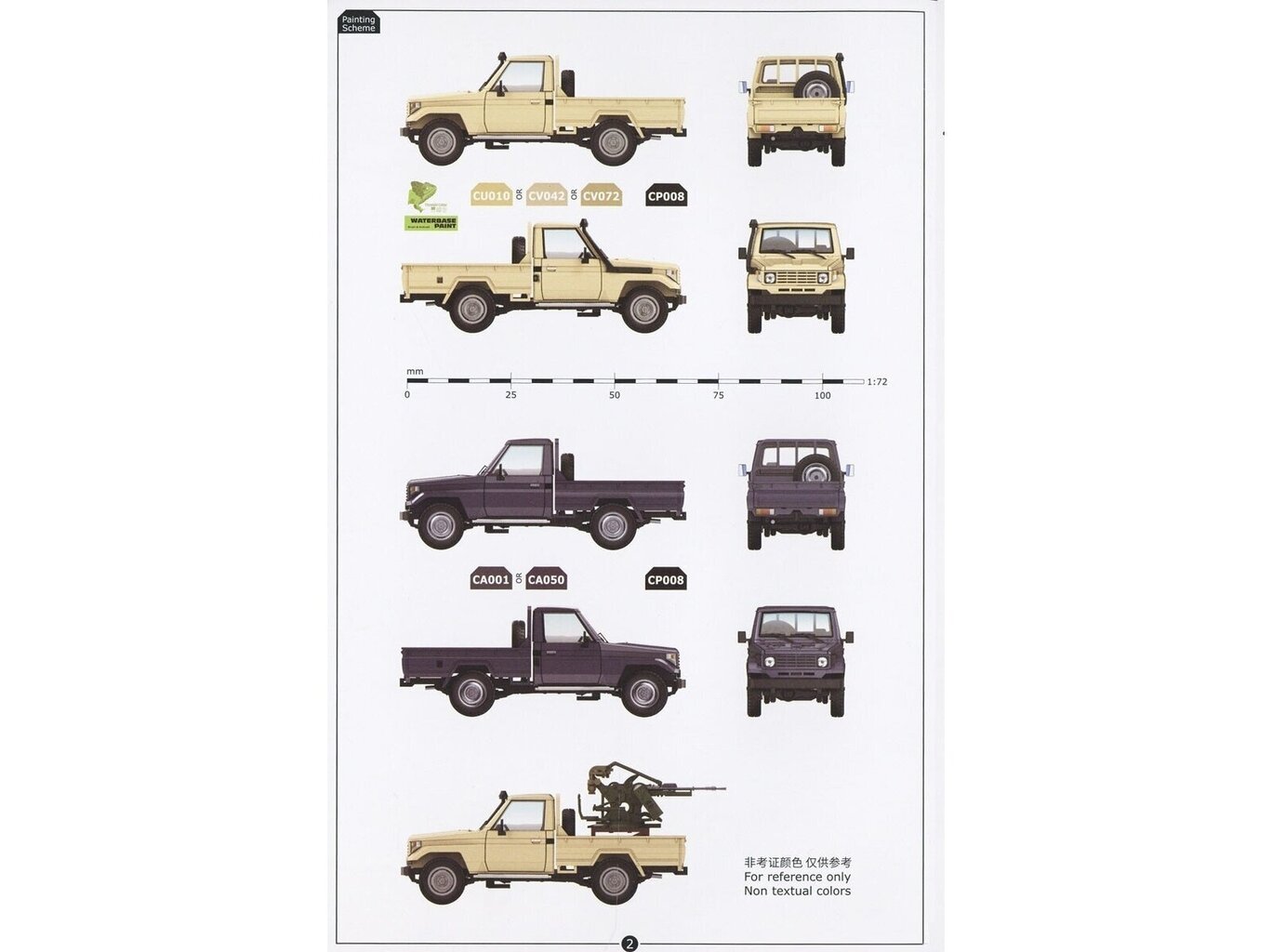 3R Model - Mid East War Pickup 2x Pickup + ZPU-2 Machine Gun, 1/72, TK7005  цена | pigu.lt