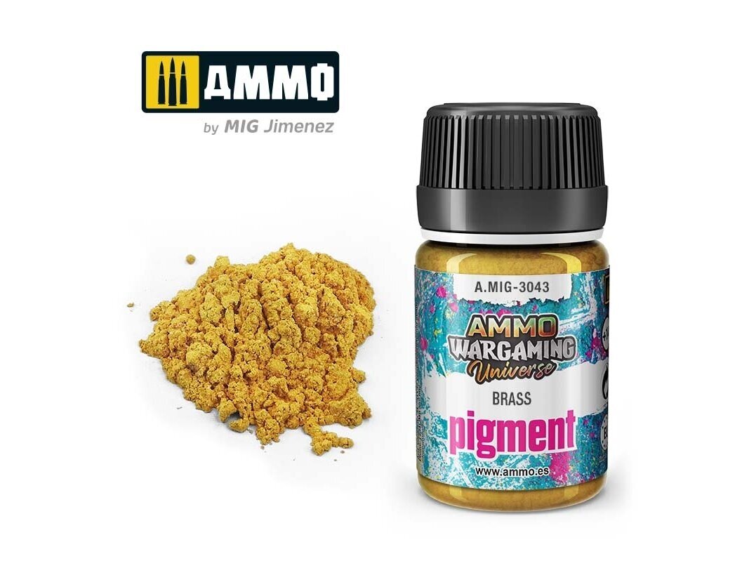 Pigmentas Ammo Mig Brass, 35ml, 3043, geltonas цена и информация | Piešimo, tapybos, lipdymo reikmenys | pigu.lt