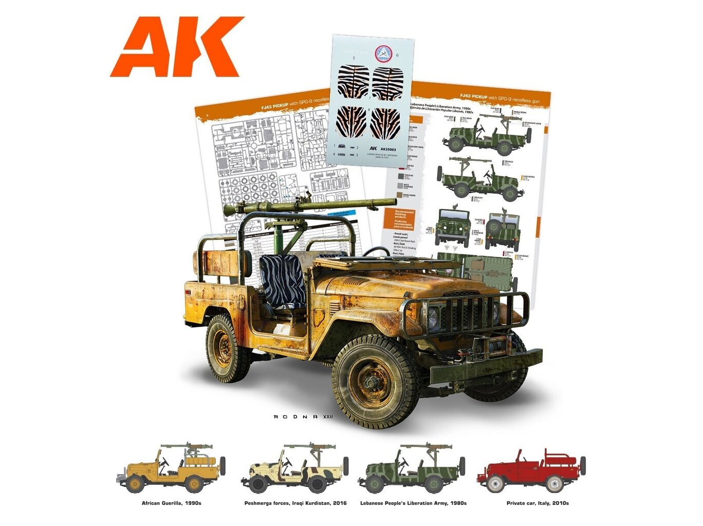 Konstruktorius AK Interactive Toyota Land Cruiser FJ43 Pickup With SPG-9 Recoilless Gun цена и информация | Konstruktoriai ir kaladėlės | pigu.lt