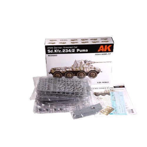 Konstruktorius AK Interactive Sd.Kfz. 234/2 Puma WWII German Armoured Car, 1:35, AK35503 kaina ir informacija | Konstruktoriai ir kaladėlės | pigu.lt