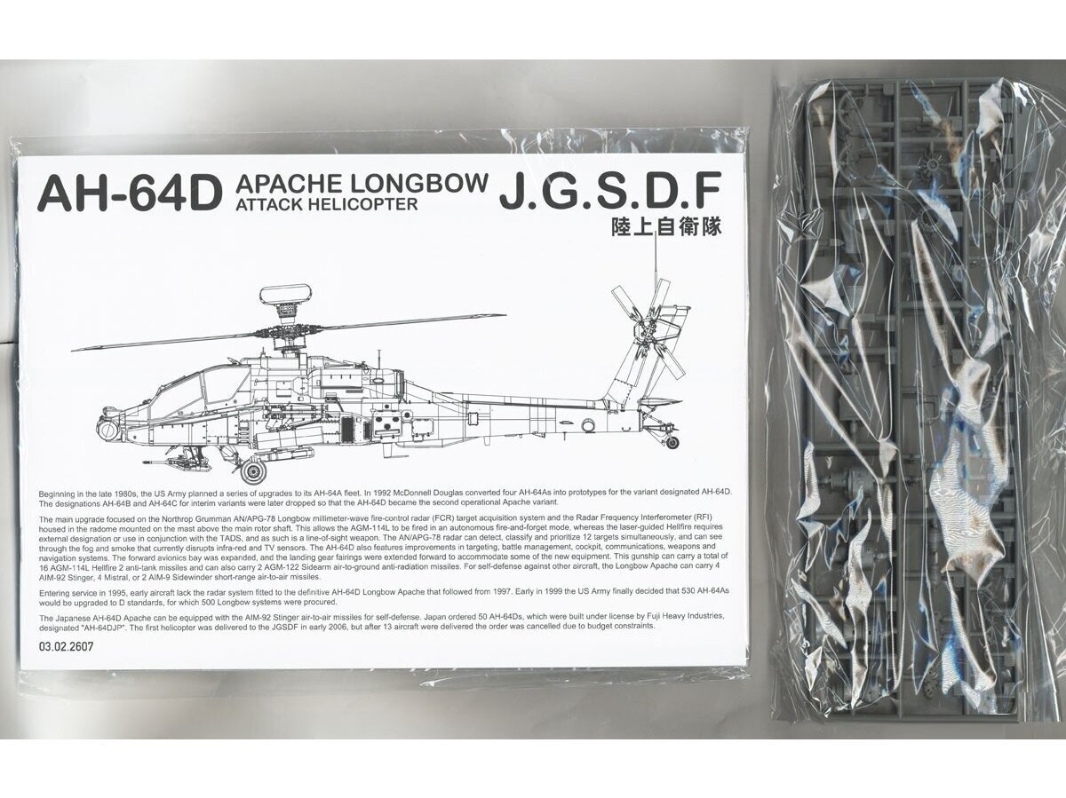 Surenkamas modelis AH-64D Apache Longbow J.G.S.D.F Attack Helicopter Takom, 2607 цена и информация | Konstruktoriai ir kaladėlės | pigu.lt