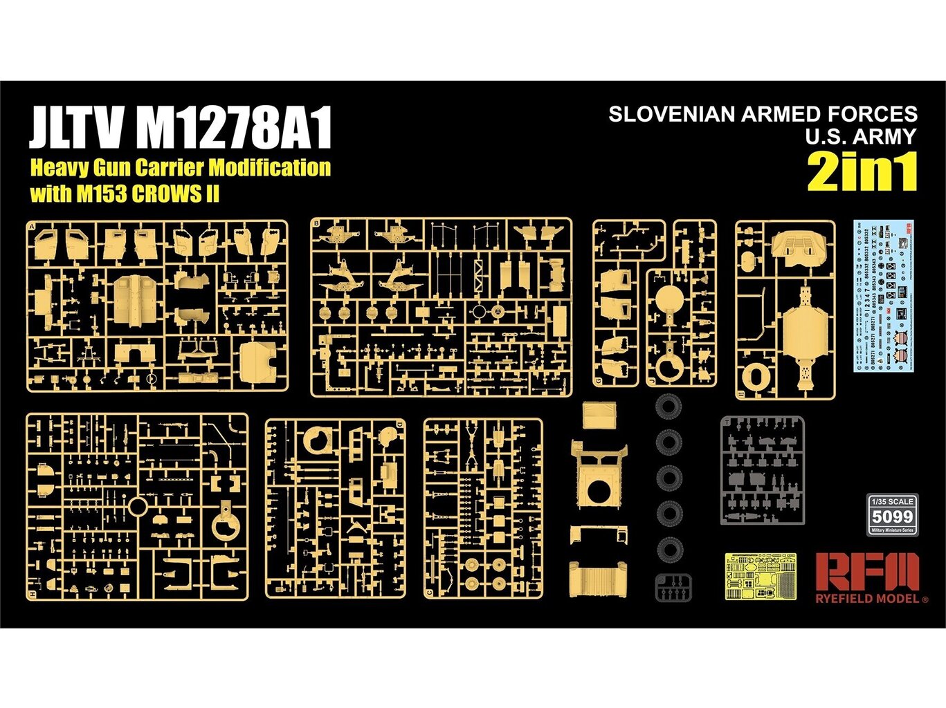 Surenkamas modelis JLTV M1278A1 Heavy Gun Carrier Modification with M153 Crows II Rye Field Model, RFM-5099 kaina ir informacija | Konstruktoriai ir kaladėlės | pigu.lt