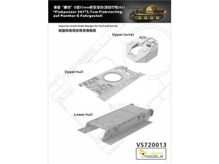 VESPID MODELS - Flakpanzer 341 3,7cm Flakzwilling auf Fahrgestell Panther G, 1/72, 720013 цена и информация | Конструкторы и кубики | pigu.lt