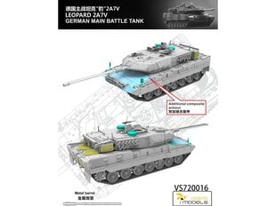 Склеиваемая модель Vespid Models Leopard 2A7V German Main Battle Tank, 1/72, 720016 цена и информация | Конструкторы и кубики | pigu.lt