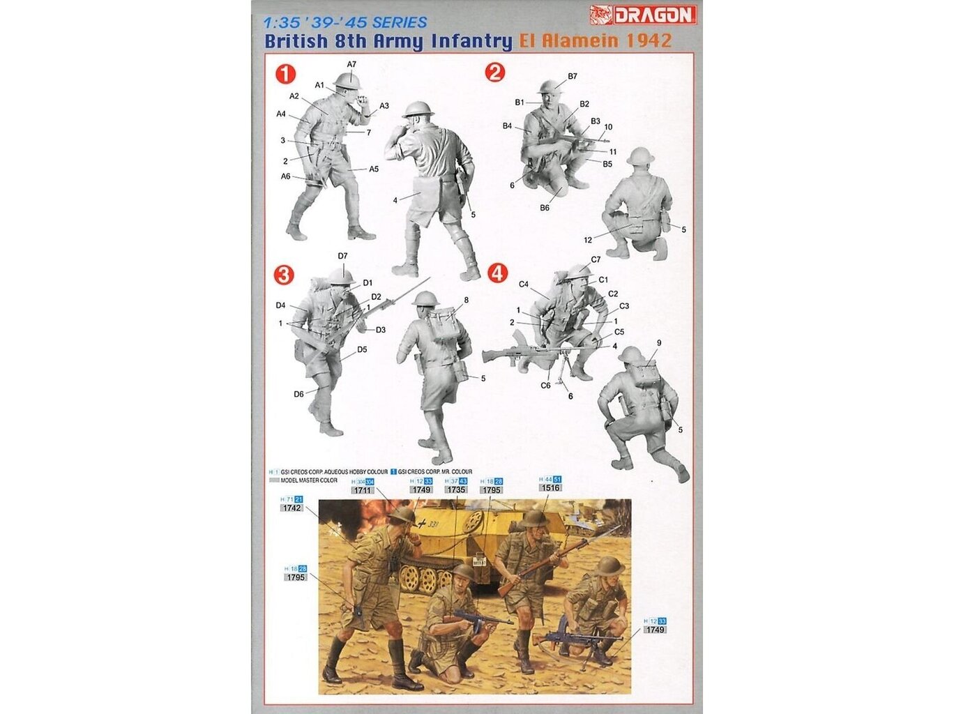 Surenkamas modelis Dragon British 8th Army Infantry El Alamein 1942, 1/35, 6390 цена и информация | Konstruktoriai ir kaladėlės | pigu.lt