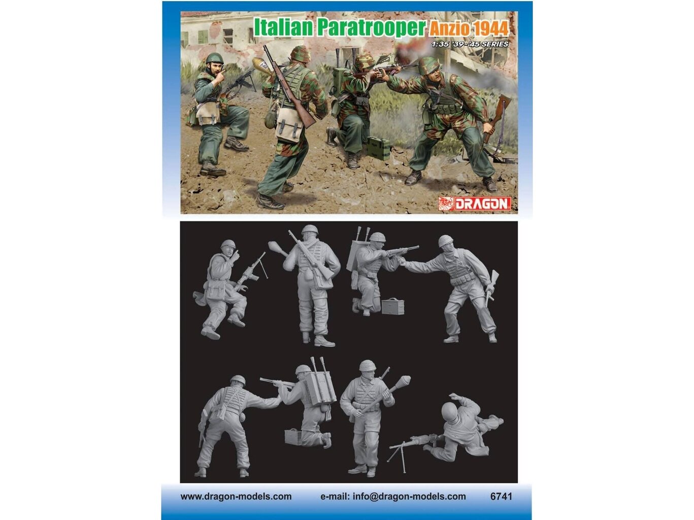 Surenkamas modelis Dragon Italian Paratrooper Anzio 1944, 1/35, 6741 kaina ir informacija | Konstruktoriai ir kaladėlės | pigu.lt