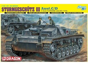 Surenkamas modelis Dragon Sturmgeschütz III Ausf C/D 7.5cm Kanone SdKfz 142 w/Magic Track, 1/35, 6851 цена и информация | Конструкторы и кубики | pigu.lt