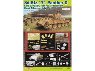 Конструктор Dragon Sd.Kfz.171 Panther D 52nd Battalion, 39th Panzer Regiment Kursk Offensive, July 1943 (Premium Edition), 1/35, 6867 цена и информация | Конструкторы и кубики | pigu.lt