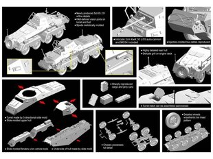 Surenkamas modelis Dragon Sd.Kfz. 231 Schwerer Panzerspähwagen 8-Rad, 1/72, 7483 цена и информация | Конструкторы и кубики | pigu.lt