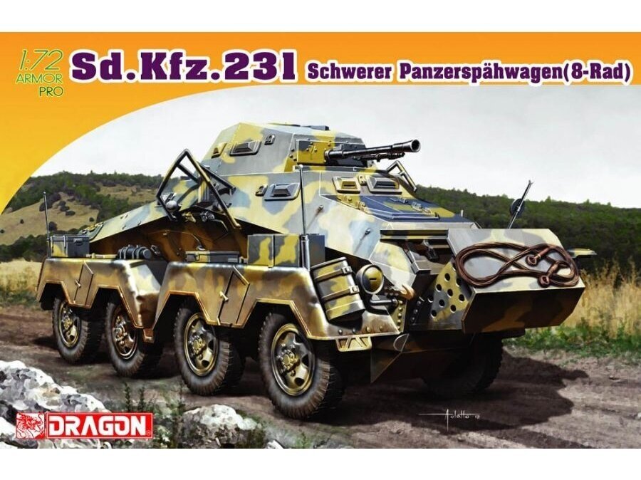 Surenkamas modelis Dragon Sd.Kfz. 231 Schwerer Panzerspähwagen 8-Rad, 1/72, 7483 цена и информация | Konstruktoriai ir kaladėlės | pigu.lt