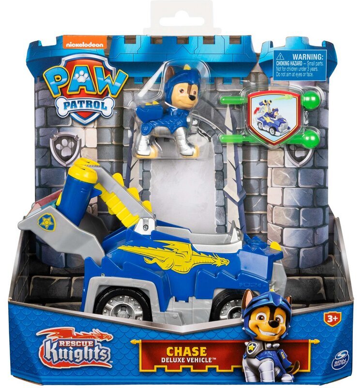 Figūrėlė su mašinėle Paw Patrol Chase Knights Deluxe kaina ir informacija | Žaislai berniukams | pigu.lt