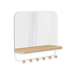Prieškambario veidrodis Umbra Estique, baltas/rudas kaina ir informacija | Prieškambario veidrodžiai | pigu.lt