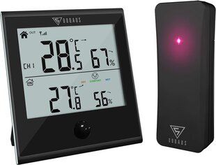 Termometras ir higrometras su dideliu LCD ekranu Doqaus HM2 kaina ir informacija | Meteorologinės stotelės, termometrai | pigu.lt