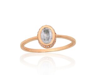 Auksinis žiedas moterims su cirkoniu ir mėlynuoju topazu kaina ir informacija | Žiedai | pigu.lt