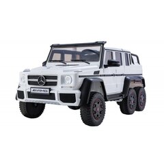 Vienvietis vaikiškas elektromobilis Mercedes G63 6x4 Lean Cars, baltas цена и информация | Электромобили для детей | pigu.lt