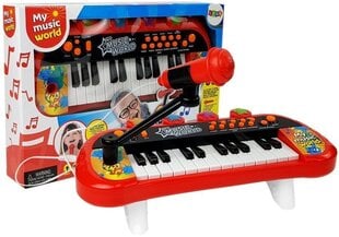 Vaikiškas pianinas su mikrofonu Lean Toys, raudonas kaina ir informacija | Lavinamieji žaislai | pigu.lt