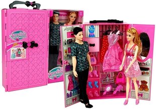 Lėlių rinkinys su priedai Lean Toys, rožinis kaina ir informacija | Žaislai mergaitėms | pigu.lt