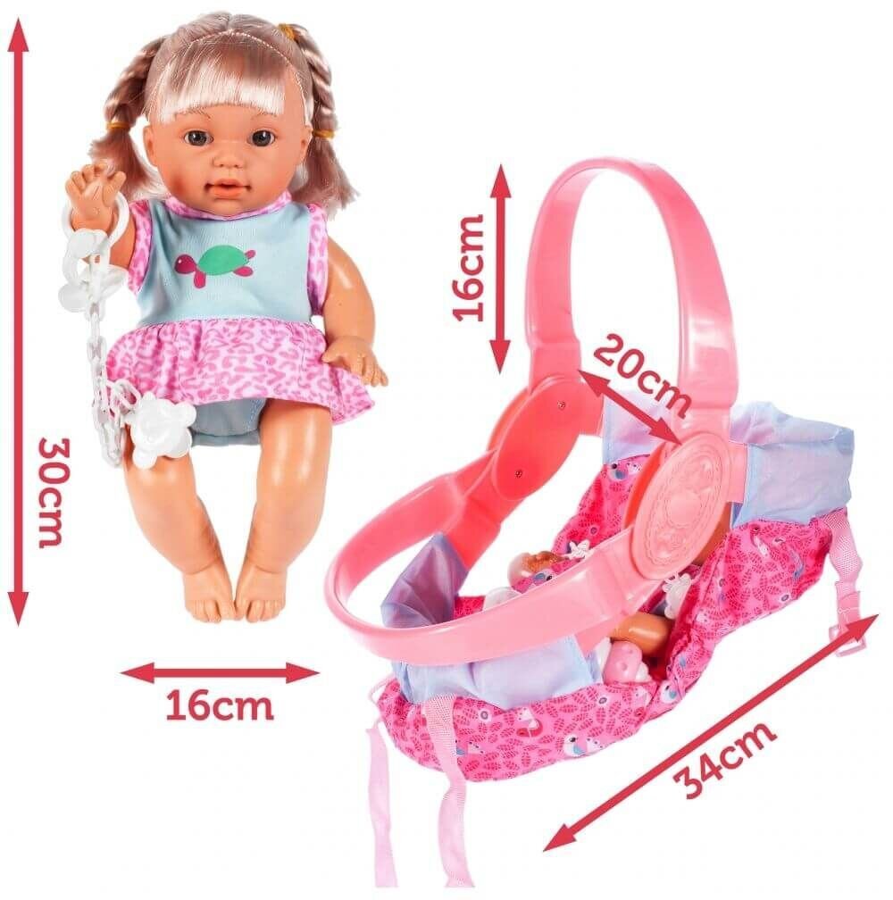 Interaktyvi lėlė nešyklėje MalPlay, 28 cm kaina ir informacija | Žaislai mergaitėms | pigu.lt