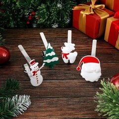 Kalėdų kojinių kabliukai, 4 vnt. kaina ir informacija | Kalėdinės dekoracijos | pigu.lt