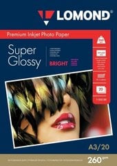 Lomond Premium Photo Paper Super Glossy 260 g/m2 A3, 20 sheets, Bright цена и информация | Аксессуары для фотоаппаратов | pigu.lt