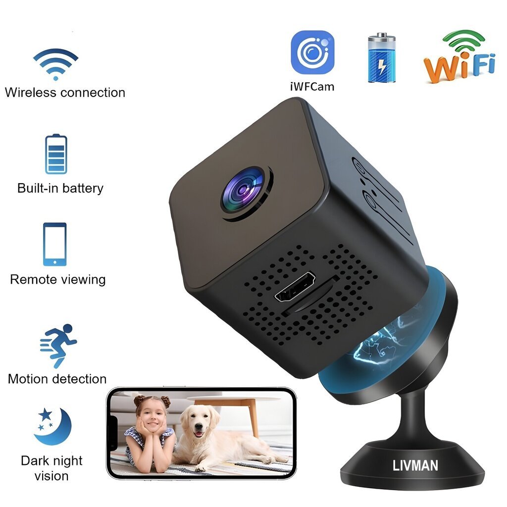 Belaidė išmanioji Wi-Fi Full HD stebėjimo kamera LIVMAN X1 цена и информация | Stebėjimo kameros | pigu.lt