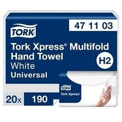 Буклет, полотенце бумажное Tork Xpress Multifold Universal H2, 2 слоя., 23,4 x 21,3 см (20 шт.) цена и информация | Туалетная бумага, бумажные полотенца | pigu.lt