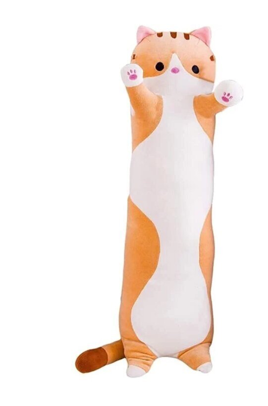 Pliušinis žaislas-pagalvė Happy People Katinas, 90 cm, rudas kaina ir informacija | Minkšti (pliušiniai) žaislai | pigu.lt