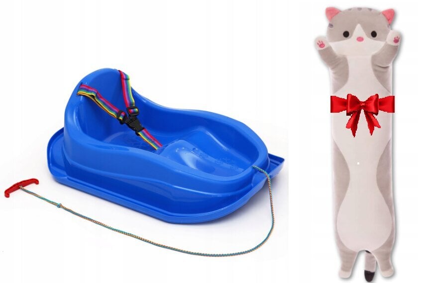 Plastikinės rogės Prosperplast ir pliušinė pagalvė Katė, 50 cm kaina ir informacija | Rogutės | pigu.lt