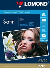 Lomond Premium Photo Paper Satin 270 g/m2 A4, 20 sheets, Warm цена и информация | Аксессуары для фотоаппаратов | pigu.lt