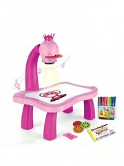 Projekcinis piešimo stalas ir lentelė, 35x21x25 cm, rožinis kaina ir informacija | Žaislai mergaitėms | pigu.lt