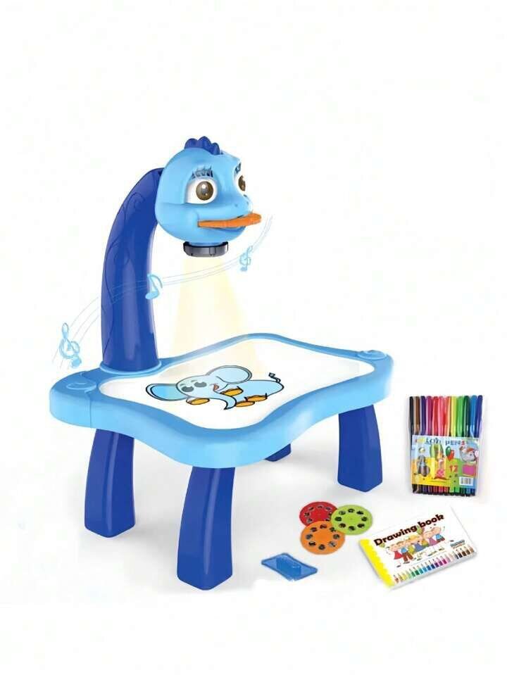 Vaikų daugiafunkcinis projekcinis stalas piešimui, mėlynas kaina ir informacija | Lavinamieji žaislai | pigu.lt