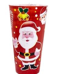 Electronics-30 Kalėdinis puodelis ledui su dangteliu ir šiaudeliu, 19x8 cm, raudonas kaina ir informacija | Taurės, puodeliai, ąsočiai | pigu.lt