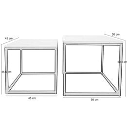 Kavos staliukas Double Decorates, baltas kaina ir informacija | Kavos staliukai | pigu.lt