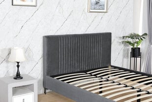 Кровать Kronas для спальни двуспальная без ящика для белья 160x200 темно-серого цвета цена и информация | Кровати | pigu.lt