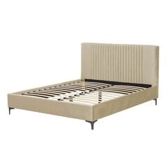 Dvigulė lova Sofaforma Kronas, smėlio spalvos kaina ir informacija | Lovos | pigu.lt
