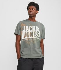 Детская футболка Jack & Jones 12262571*01, светло-серая/мятная, 5715608881337 цена и информация | Мужские футболки | pigu.lt