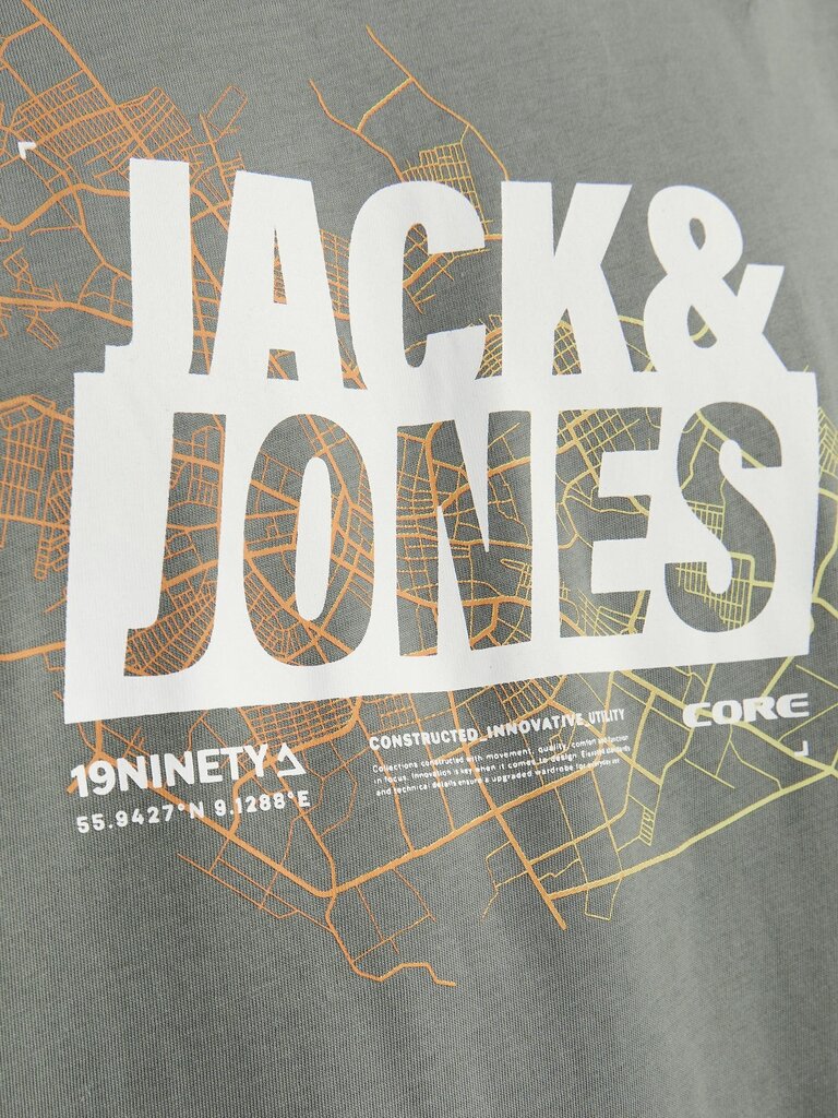 Marškinėliai vyrams Jack & Jones, pilki kaina ir informacija | Vyriški marškinėliai | pigu.lt