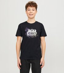 Jack & Jones Детская футболка 12254186*01, черный 5715514945031 цена и информация | Рубашка для мальчиков | pigu.lt