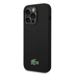 Lacoste Liquid Silicone Microfiber Croc Logo MagSafe Case for iPhone 15 Pro Black цена и информация | Чехлы для телефонов | pigu.lt